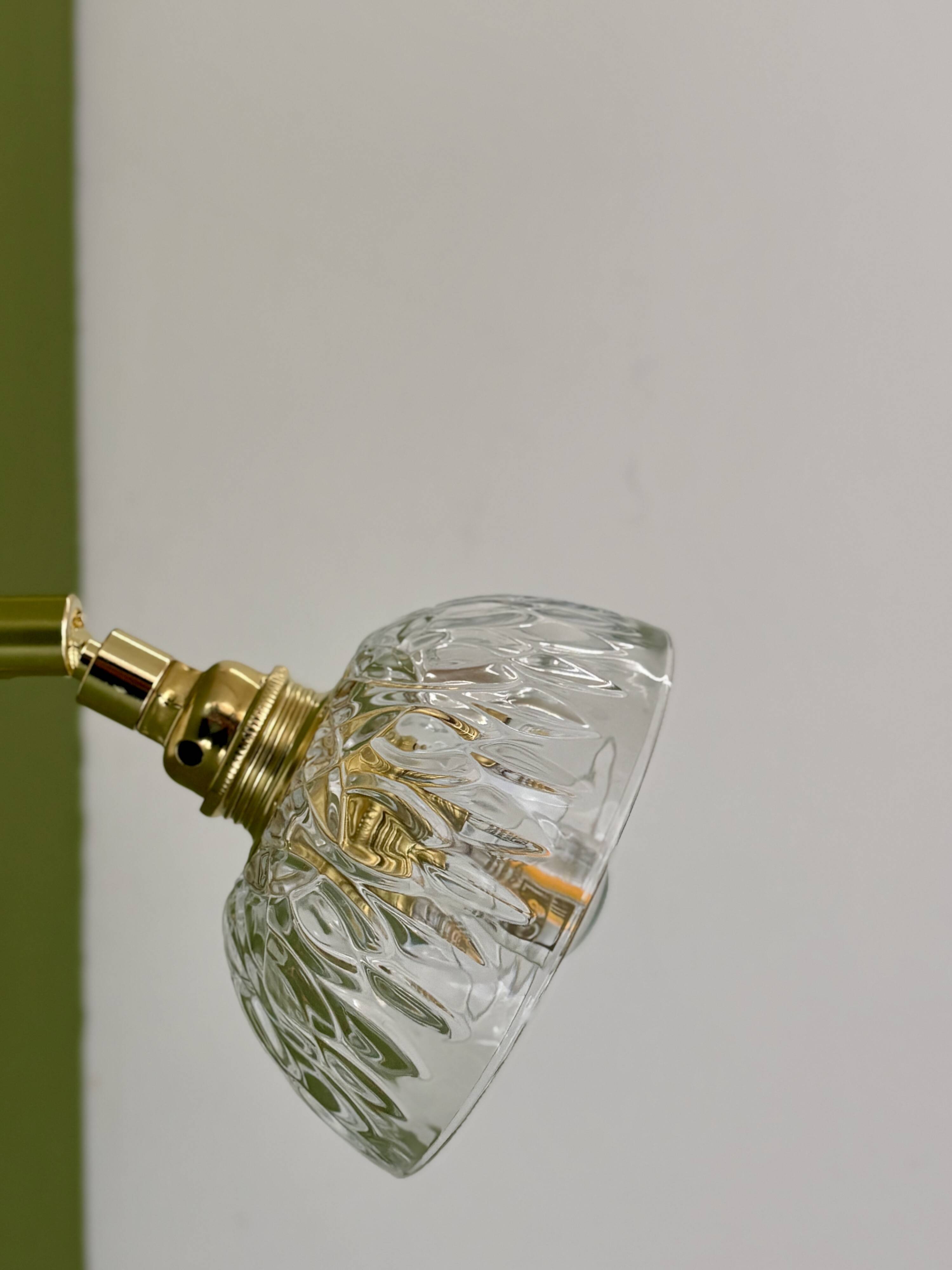 Vintage moulded glass lampshade - tableware collection -