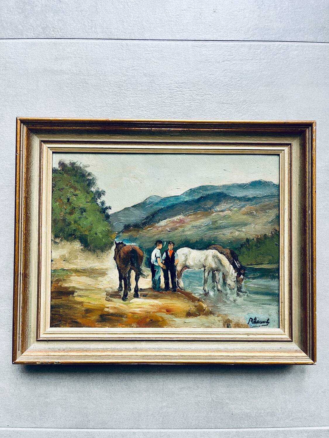 Raimont Lecourt, old painting, oil on panel