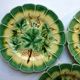 Lot of 3 Art Deco dessert plates in Sarreguemines dabbling: Vine