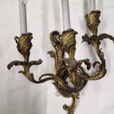 Large Pair of Louis XV Style Gilt Bronze Wall Lights