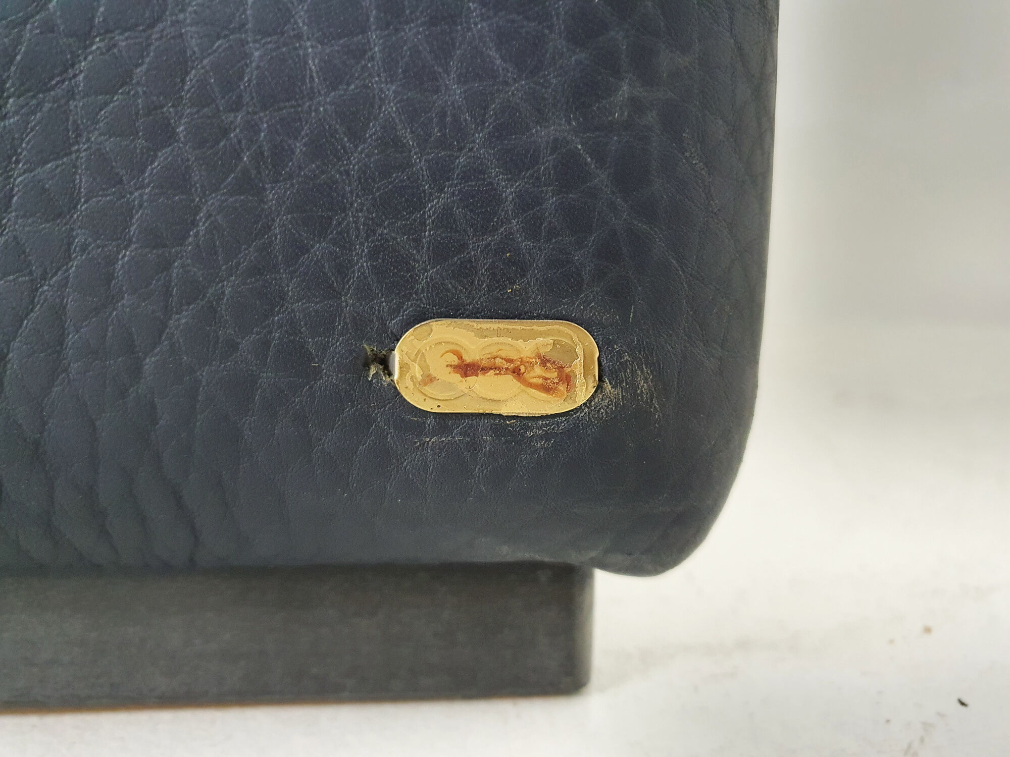 De Sede DS50 dark blue leather lounge chair, Switserland 1980's