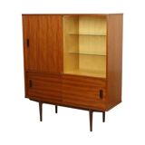 Large Wooden Display Cabinet Teak Veneer Sixties Design 110cm