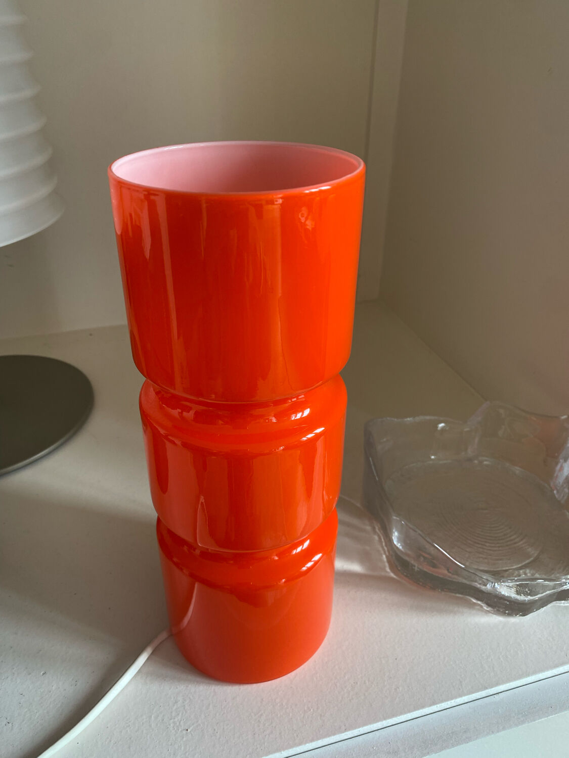 Fitz lamp in orange glass Vintage Habitat