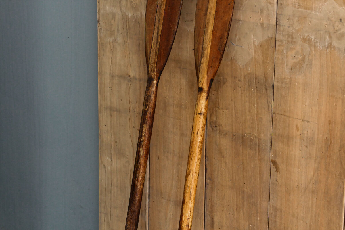 Former pair of wooden oars