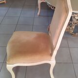 Ecru linen velvet chair