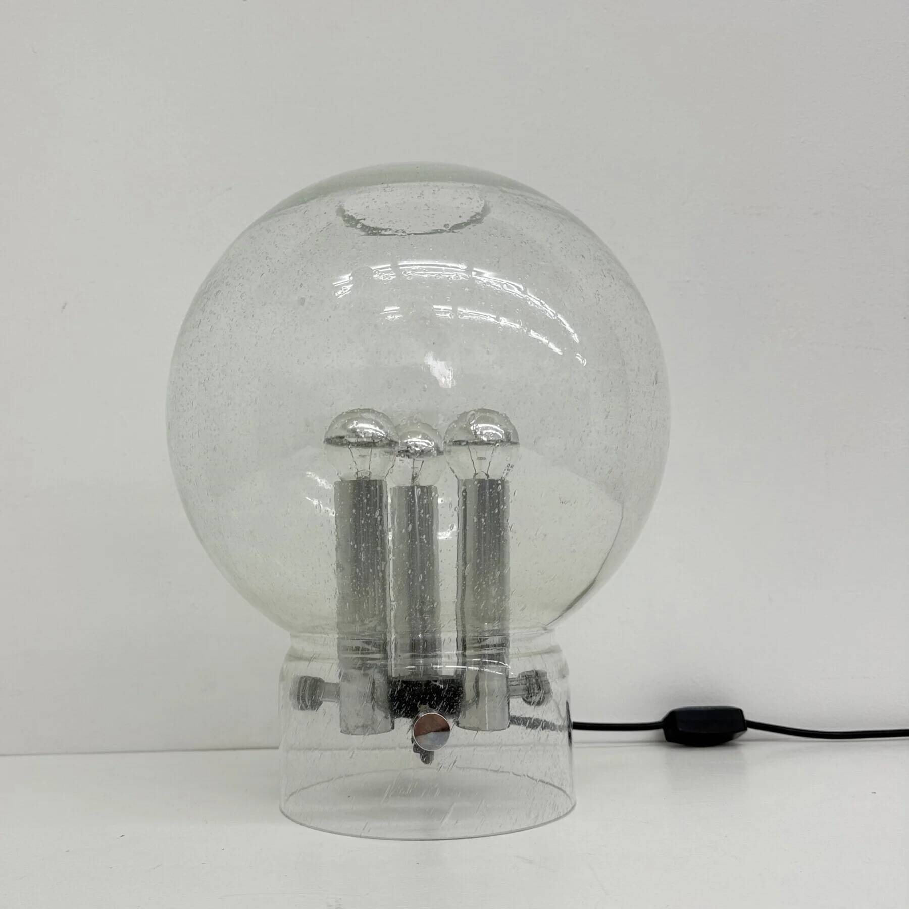Limburg Glashütte glass table lamp, 1970s