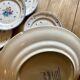 Set of 10 vintage flat plates