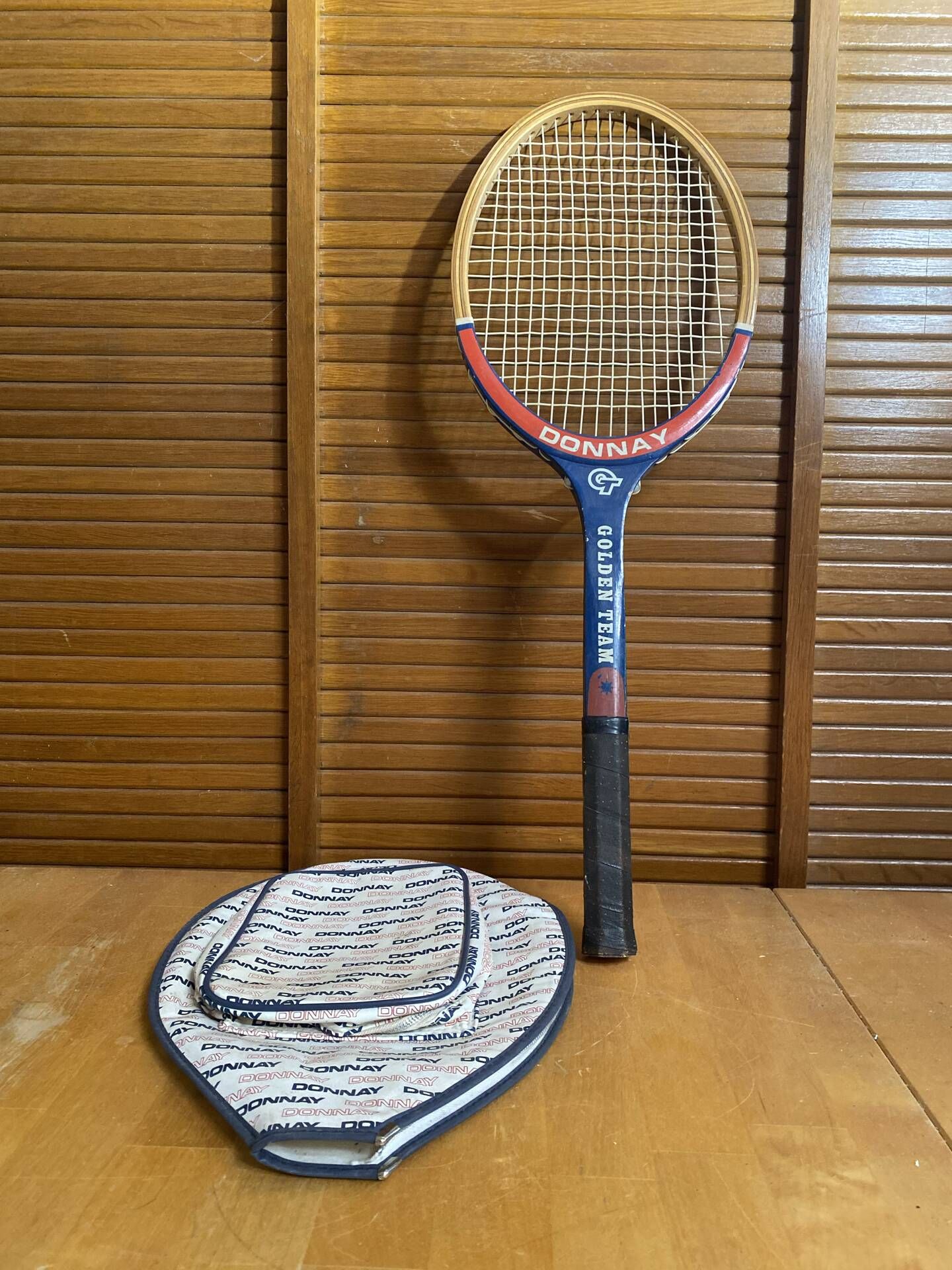 Vintage donnay wooden tennis racket + sports cover