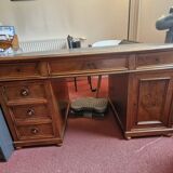 Walnut desk with leather top