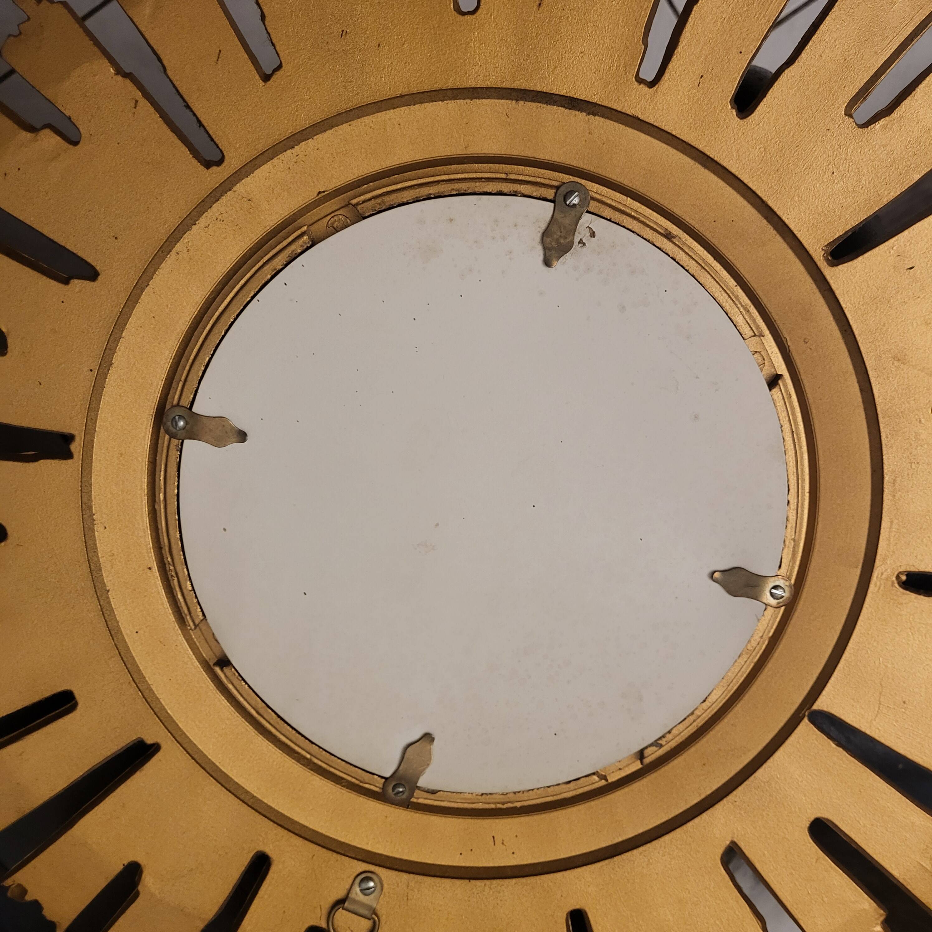 Grand miroir soleil, œil de sorcière doré