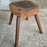 Antique stool oak plant table