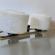 Pair of vintage 1960s wall lamps, Paris chic brass and textured glass sconces