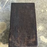 Small stool, black solid teak accent stool wabi-sabi L30 W8.5 H6.