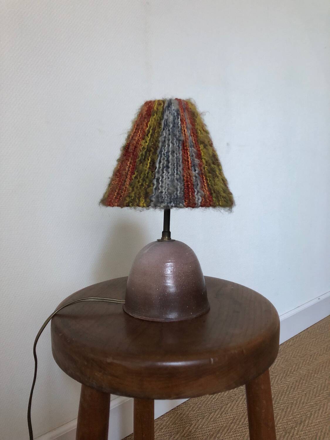 Ceramic and wool lamp