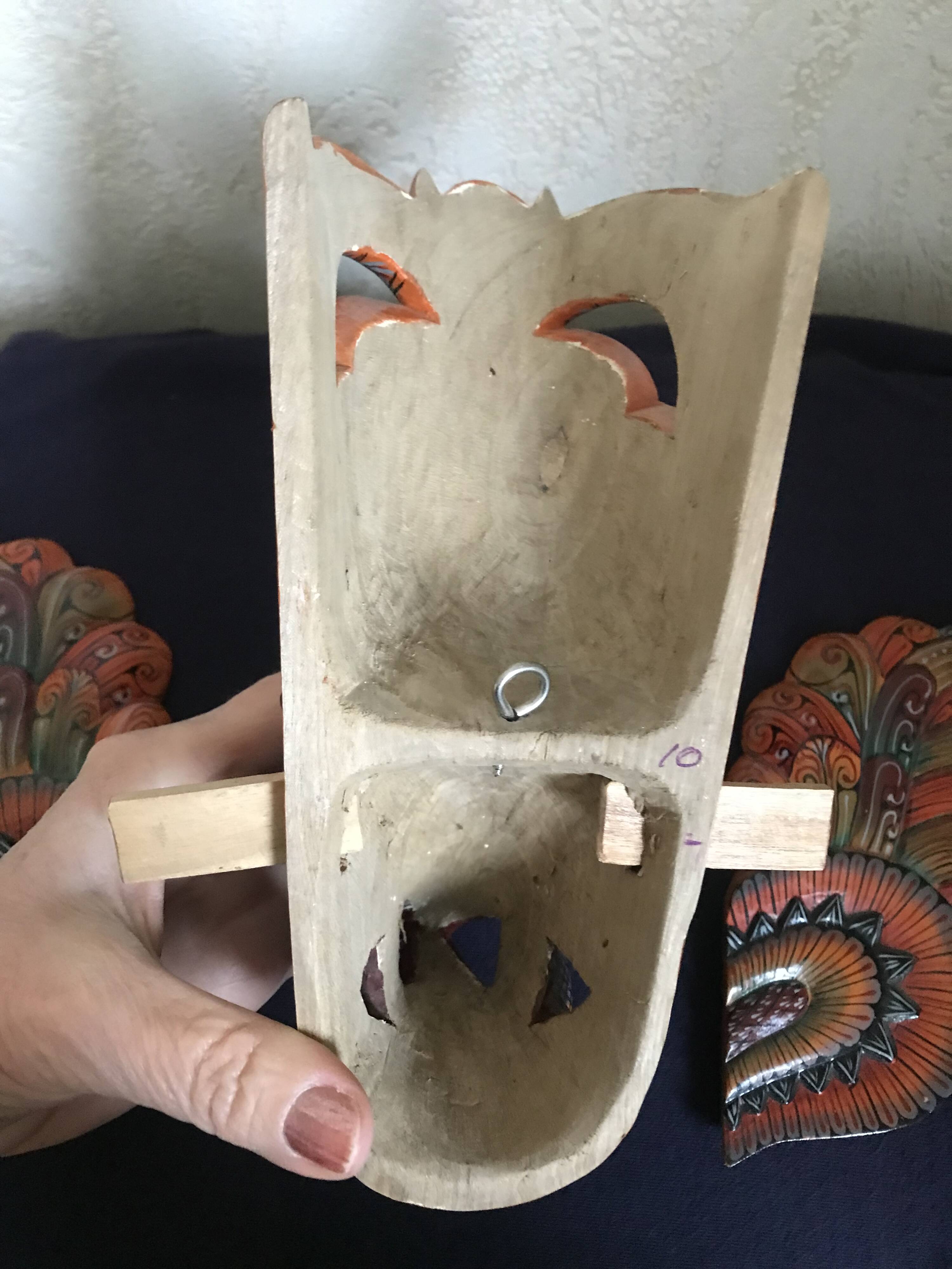 Wooden triptych mask