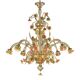 Murano Glass “Sunflowers” Chandelier – Venetian Style in Amber & Green