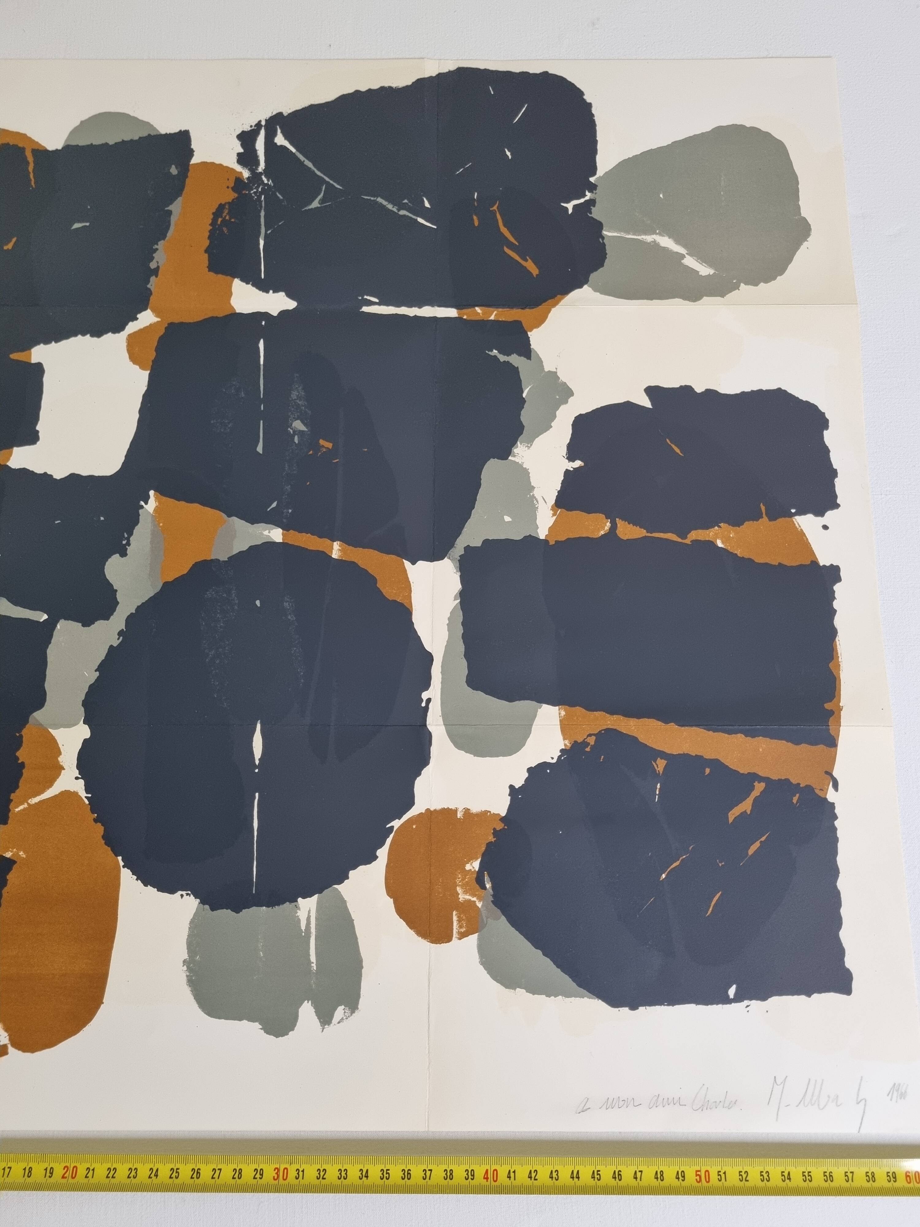 Lithographic poster after Roaul Ubac, 1966, signed, 60 x 60 cm