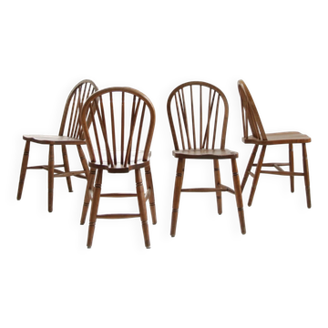 Set of 4 19th-century British military Windsor chairs – WD stamped