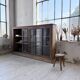 Enfilade meuble de métier XXL portes vitrées