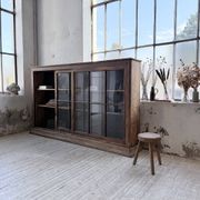XXL industrial sideboard with glass doors