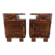 Art Decò bedside tables in walnut burl