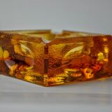 Orange ice cube ashtray by Antonio Imperatore, Murano glass, Italy, 1970