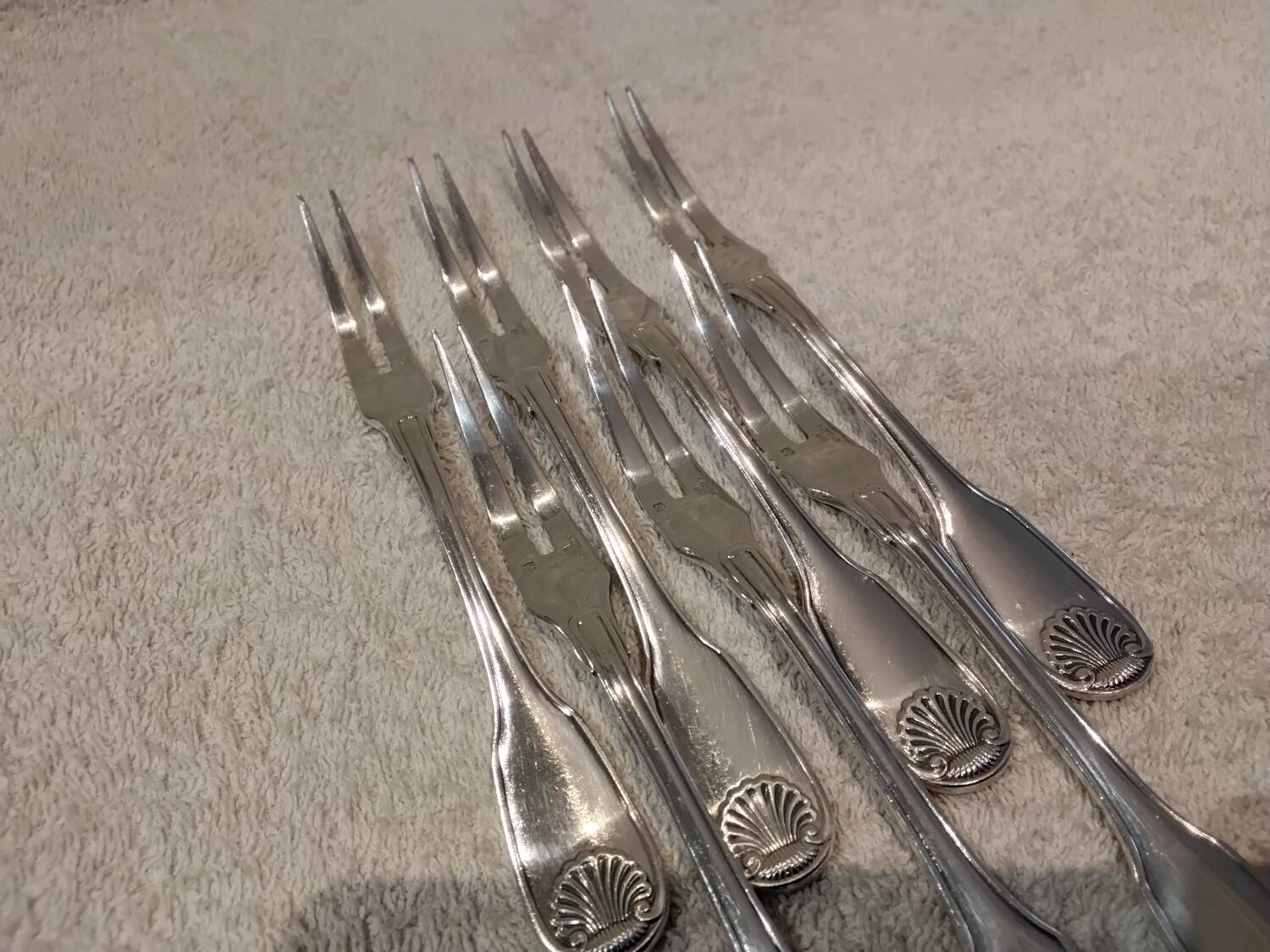 7 silver-plated metal snail forks by Christofle Vendôme