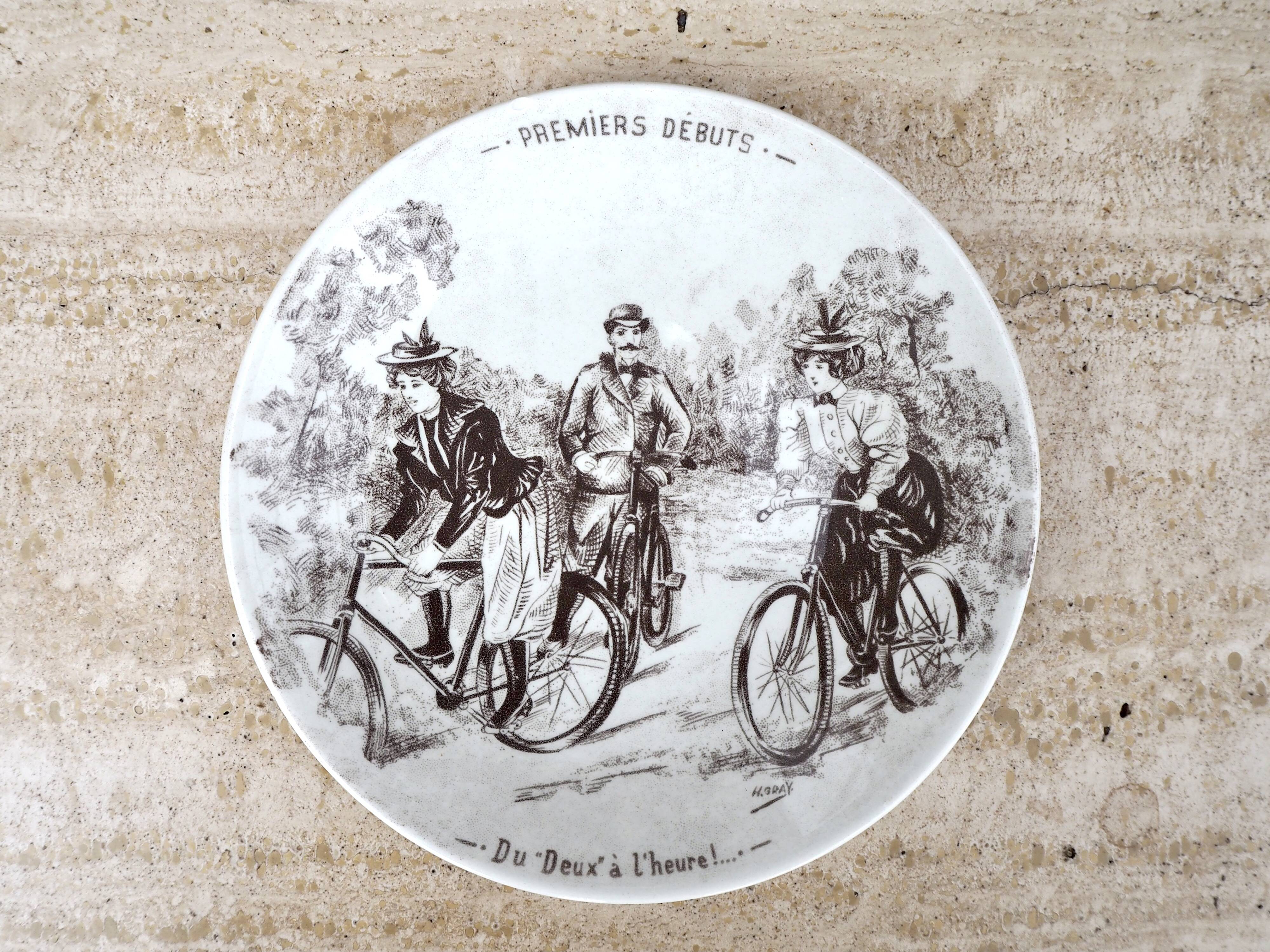 Set of 6 talking dessert plates Sarreguemines