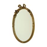 French Oval Mirror with Bow Roses Louis XVI Gold 45cm