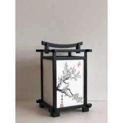 Japanese cherry blossom lamp made of wood and paper.