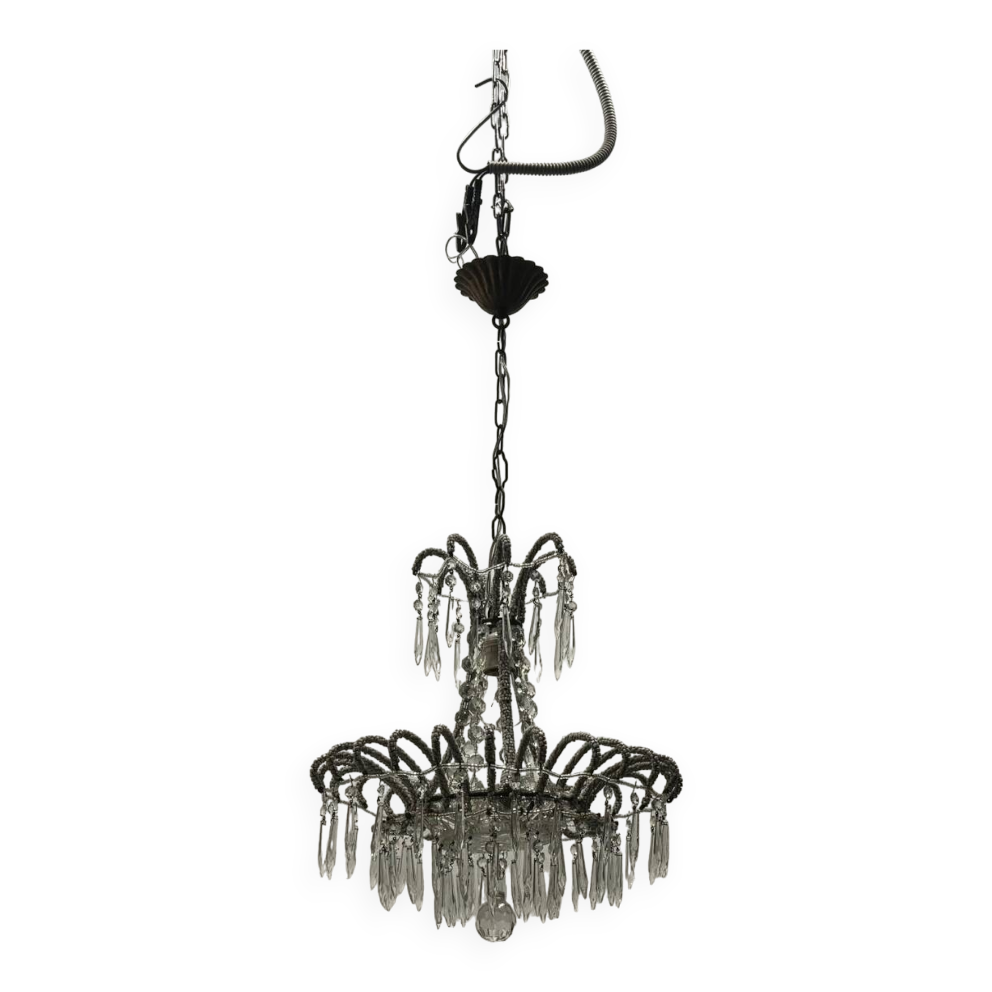 Vintage Italian Crystal Beaded Light Pendant 1960’s