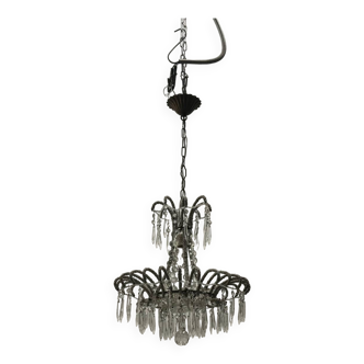 Vintage Italian Crystal Beaded Light Pendant 1960’s