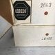 Pair of wooden frame wall lights, Odreco