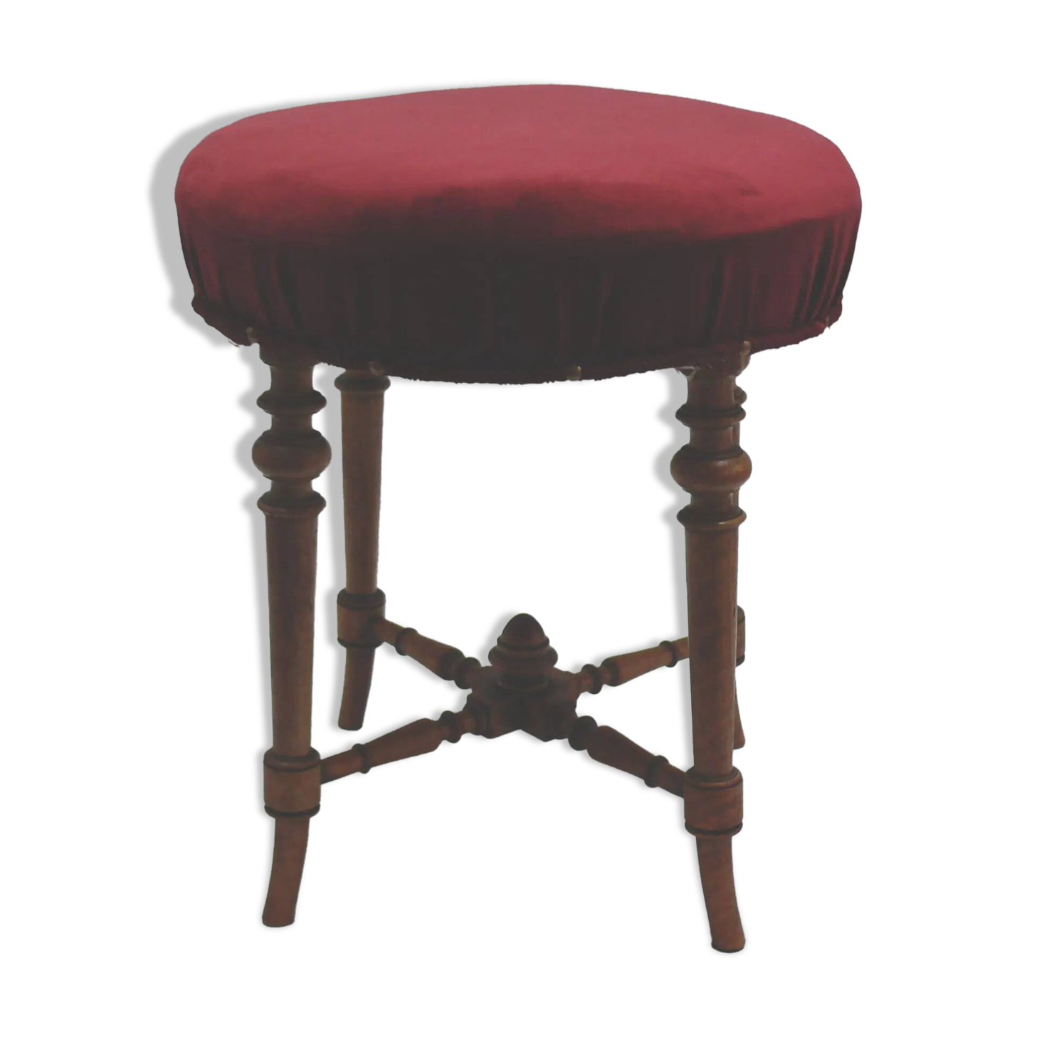 Antique stool / piano stool - upholstered, probably France - Napoleon III, circa 1880