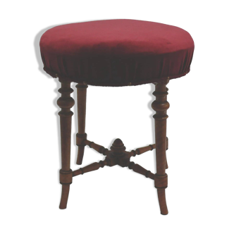 Antique stool / piano stool - upholstered, probably France - Napoleon III, circa 1880