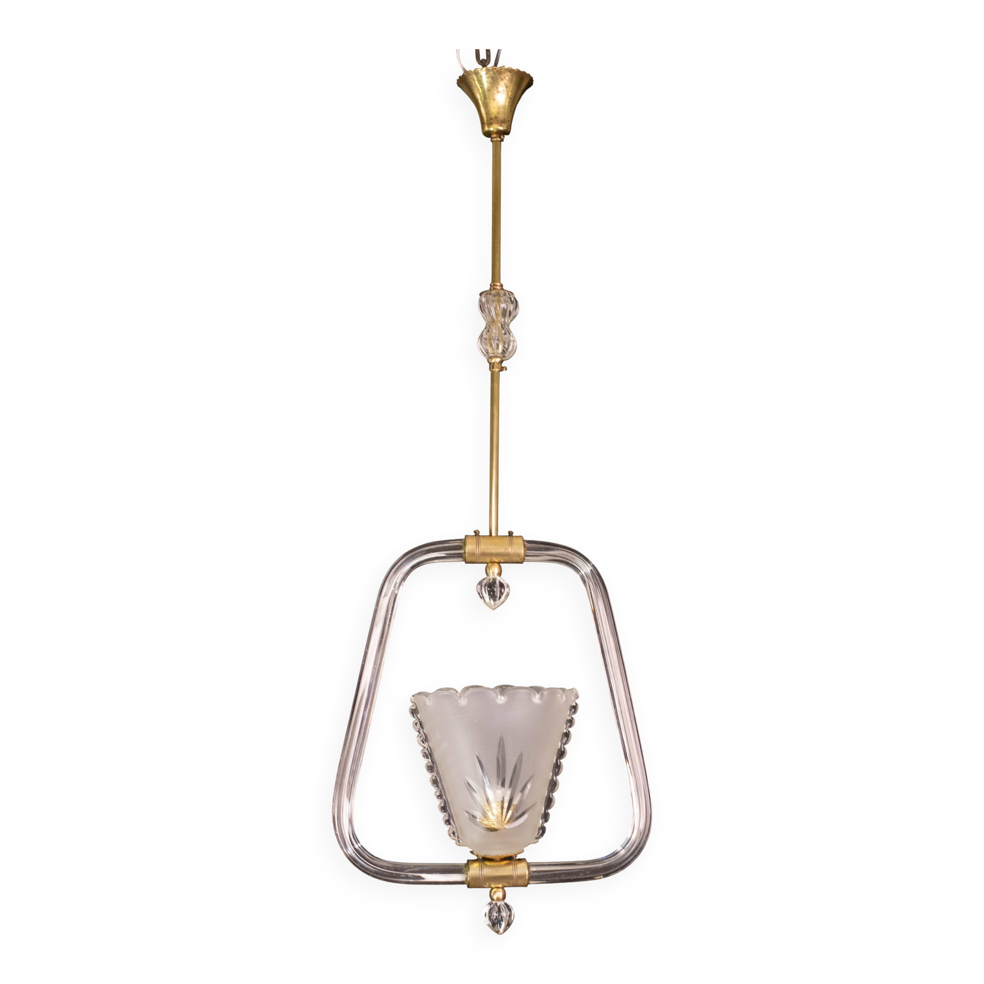 Charming Liberty Barovier and Toso Chandelier, 1940s