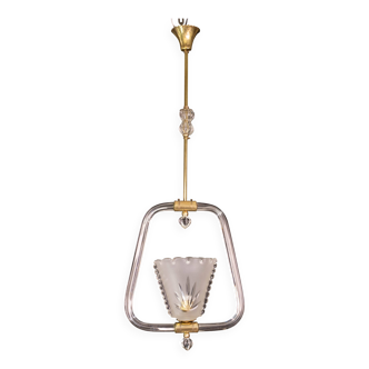 Charmant lustre Liberty Barovier et Toso, années 1940