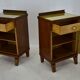 1930s pair of art deco bedside tables, Czechoslovakia