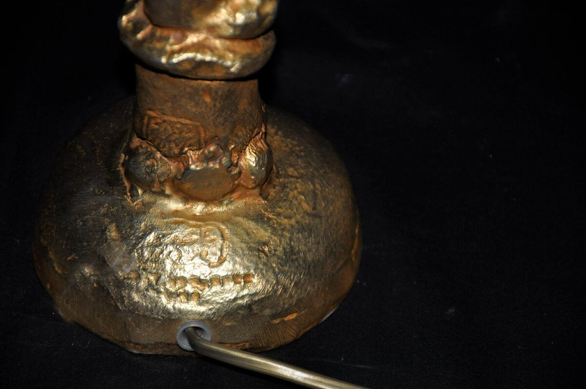 Pierre Casenove lamp base sculpture gilded bronze circa 1980