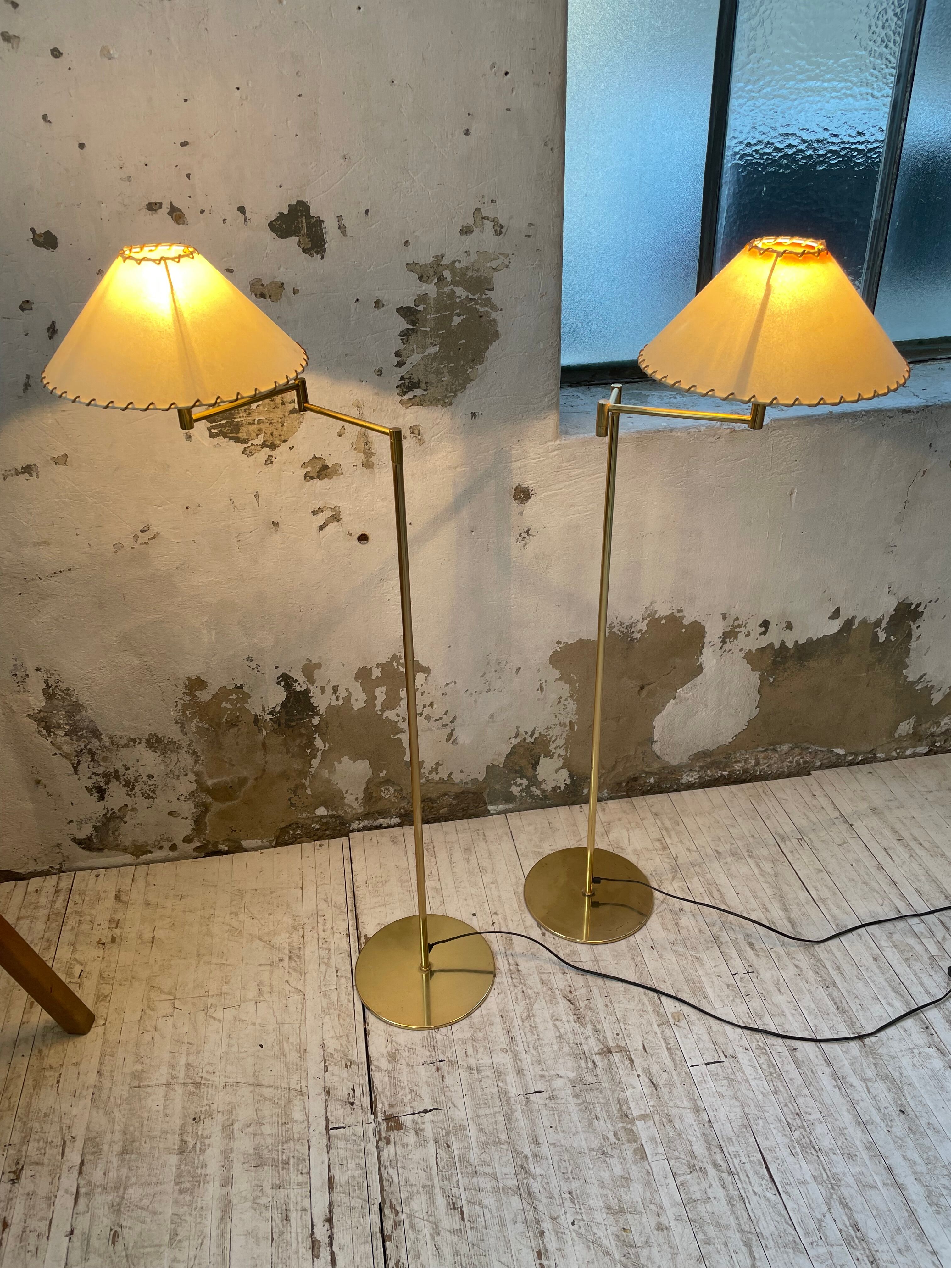 Pair of SCE floor lamps articulated brass 70s