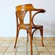 Art Nouveau office chair with curved wood attributed to J&J Kohn, 704 1/2 4V