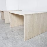 Pair of vintage travertine coffee or side tables, 1970s