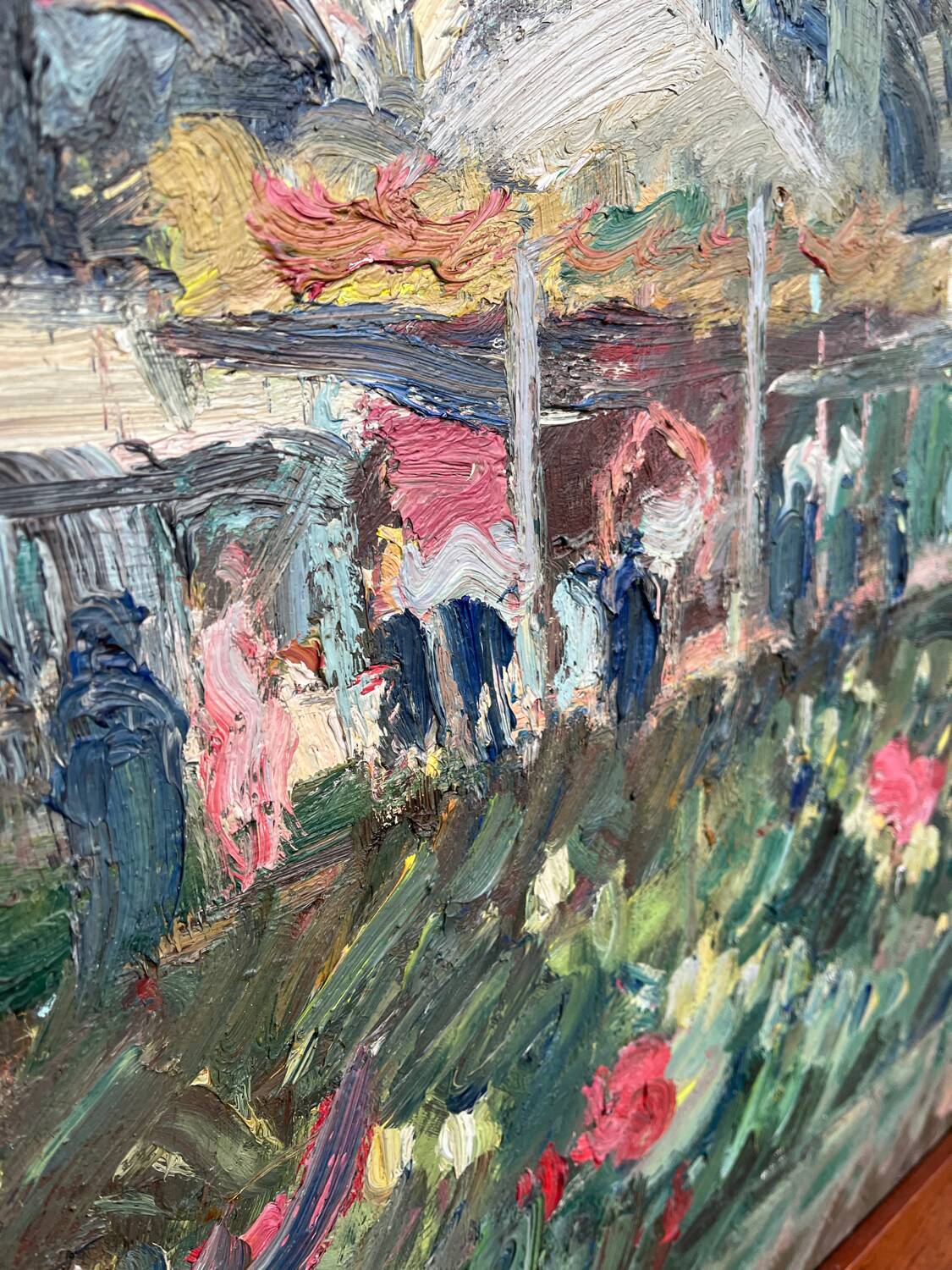 Large painting Les Halles de Paris Pierre Gogois