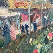 Grand tableau Les Halles de Paris pierre gogois