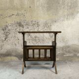 Wooden vintage magazine rack, shelf