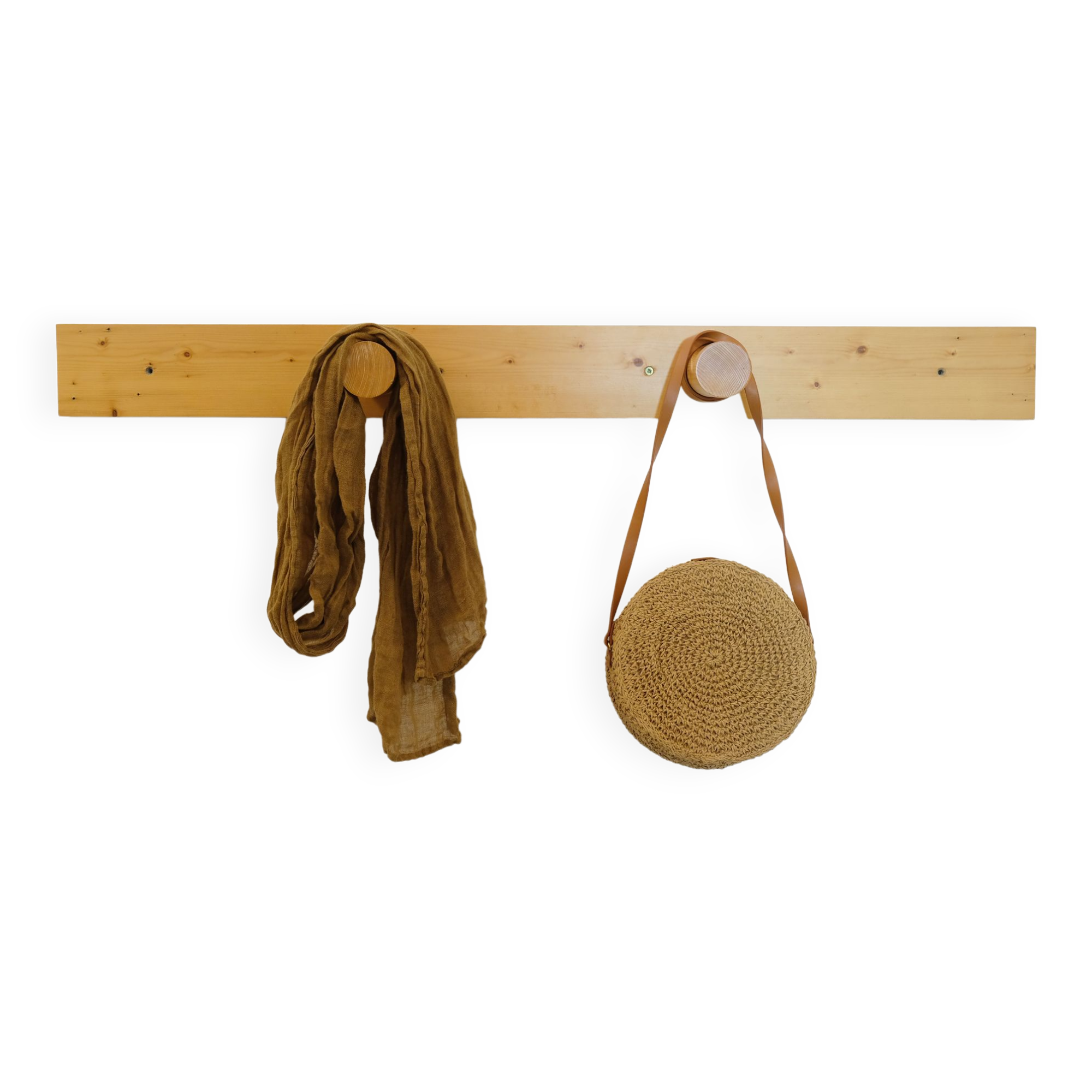 Charlotte Perriand, solid pine coat rack, 104 cm.