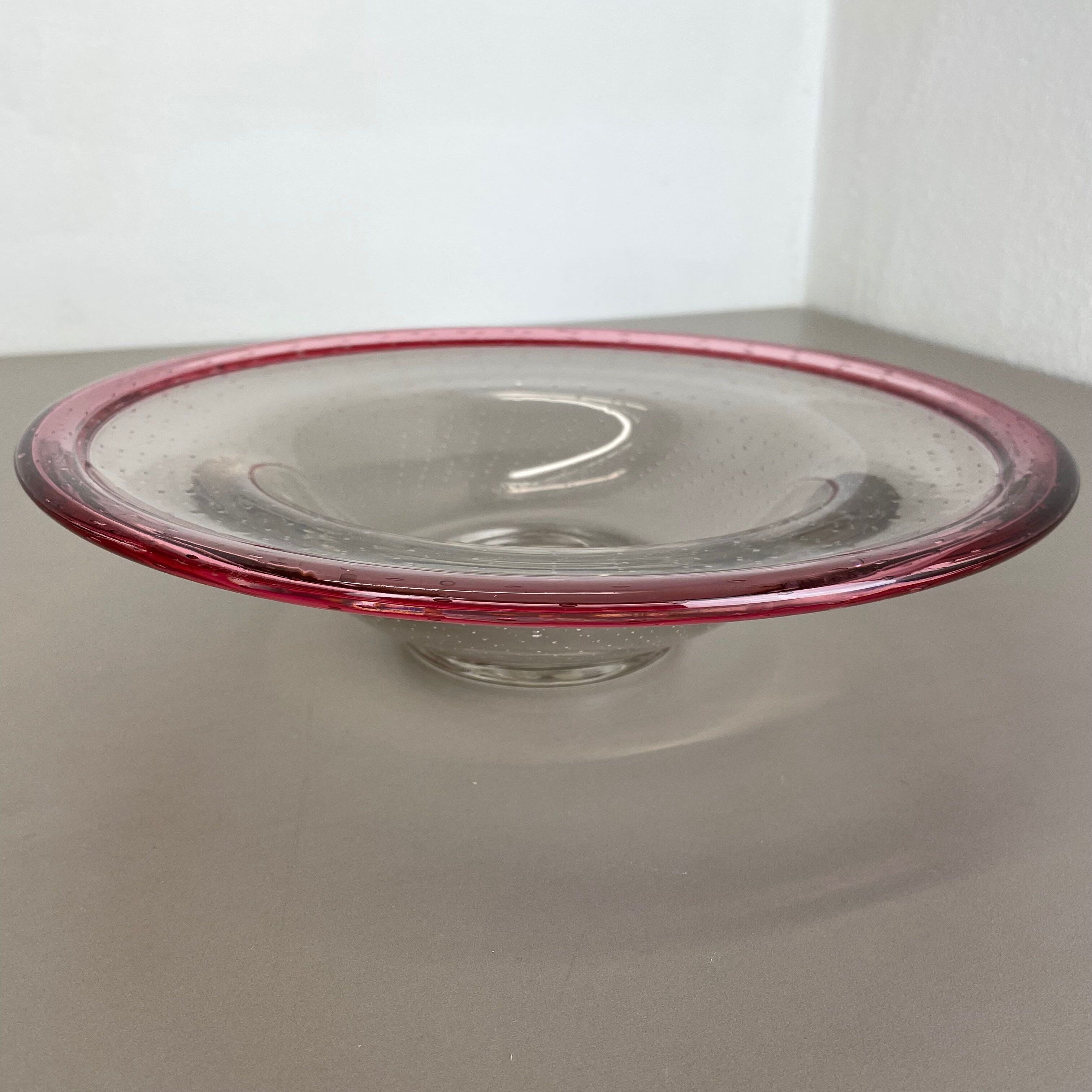 German 2,2kg Glass Bowl by Karl Wiedmann for WMF, 1960s Baushaus Art Deco