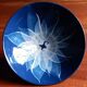 Empty pocket, blue ceramic bowl minimalist floral pattern