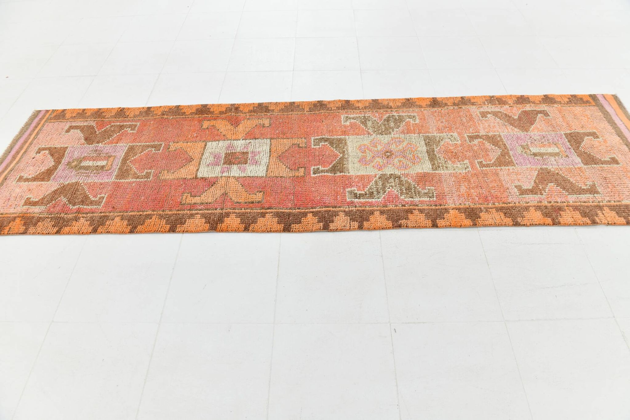 3x11 Colorful Turkish Vintage Runner Rug, 92x328Cm