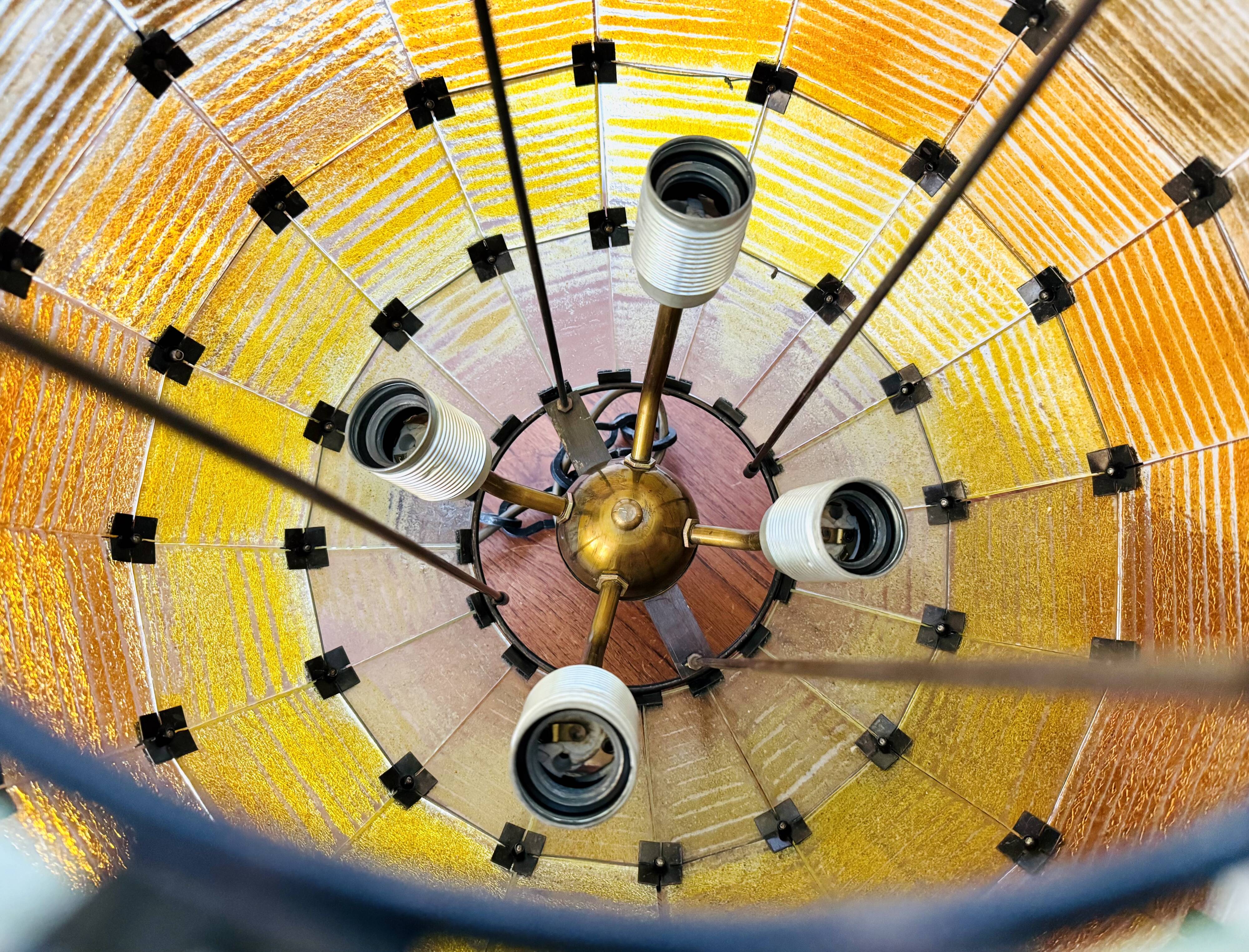 Suspension boule en verre coloré, 1960